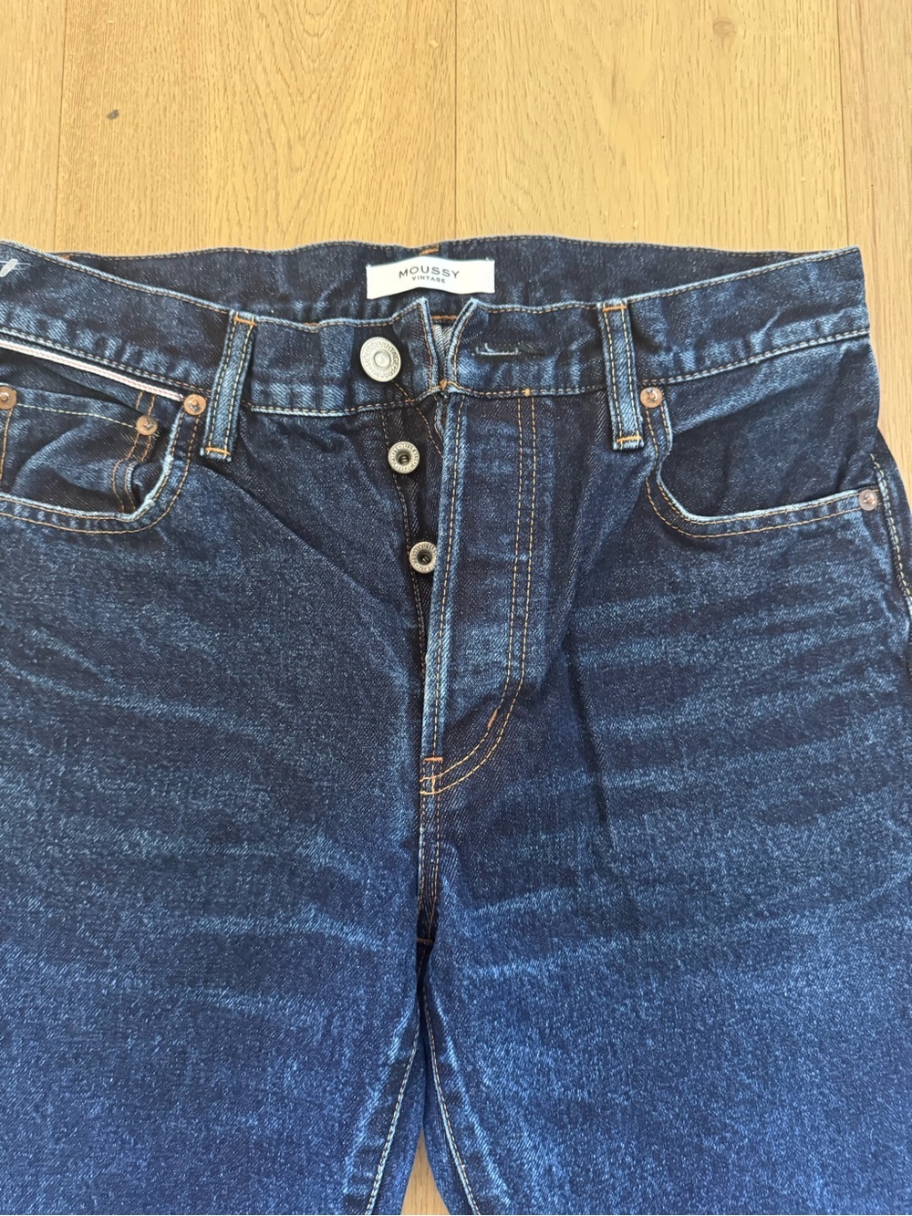 Moussy Vintage High-Rise Straight Jeans in Indigo Blue - Picture 5 of 10